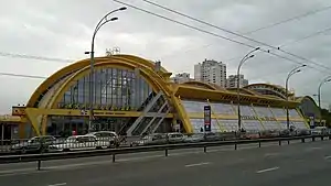 Modern on-bridge terminal building at Karavaievi Dachi