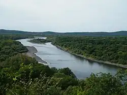 View of the Ussuri River near the village of Gornye Klyuchi