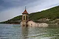 A view of the church under water