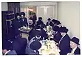 Radziner Chasidim in the USA commemorating the Yahrtzeit of the Tiferes Yosef at the shtiebel in Crown Heights - 26 Shvat 5751 (1991)