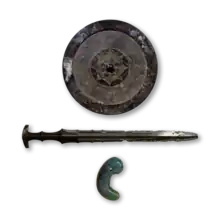 Imperial Regalia (reconstruction): sword, mirror, and magatama