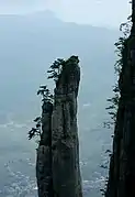 Peak pillar with the valley in the background