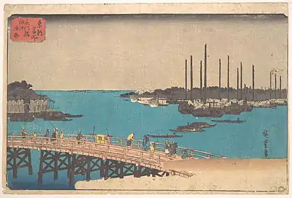 Eitai Bridge and Tsukuda – Hiroshige, 1830