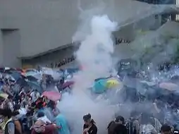 Hong Kong Police Force decided to employ tear gas on peacefully protesting suffragists