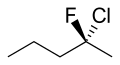 Skeletal formula of  (R)-2-chloro-2-fluoropentane