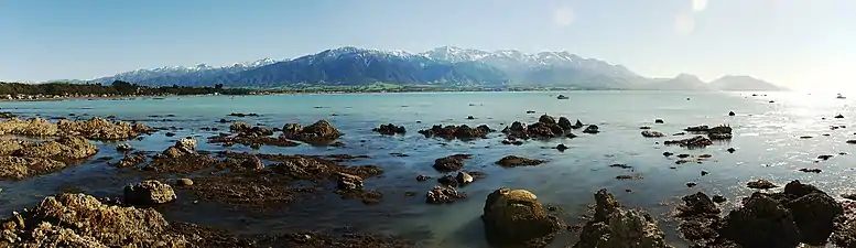 The Seaward Kaikōura mountain range from Kaikōura