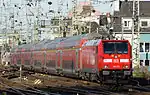 Class 146 pulling double-decker coaches