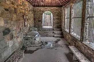 Stone spring house at Indian Springs State Park.