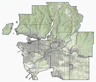 Map showing the location of Pinecone-Burke Provincial Park