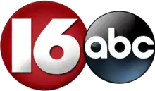 A red circle with a white bold 16 in a geometric sans serif next to and slightly overlapped by the ABC network logo