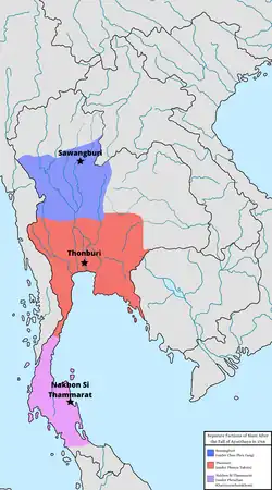 Taksin's domain in 1768