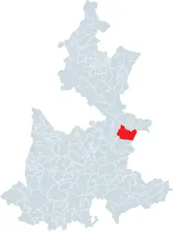 Location of the municipality in Puebla