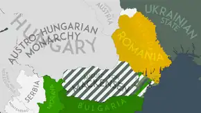 Map after the Treaty of Bucharest, which was never ratified by King Ferdinand I.