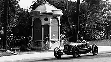 Tazio Nuvolari towards win in Maserati 8CM