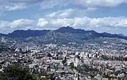 1953 view of the mountain, from Namsan. The Japanese General Government Building can be seen standing where Gyeongbokgung stood before