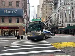 Destination sign on a MCI D4500 operating for the Metropolitan Transportation Authority (New York City, United States)