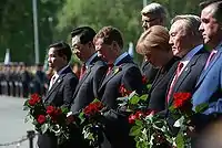 State leaders during the ceremony of laying wreaths to the Tomb of the Unknown Soldier