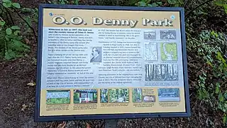 O.O. Denny Park history placard