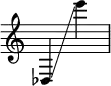 
{
    \override Score.SpacingSpanner.strict-note-spacing = ##t
    \set Score.proportionalNotationDuration = #(ly:make-moment 1/8)
    \override Score.TimeSignature #'stencil = ##f
    \relative c {
        \time 2/4
        \ottava #0 des4 \glissando e'''
    }
}
