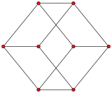 Cube
  
    
      
        n
        =
        8
      
    
    {\displaystyle n=8}
  
, 
  
    
      
        m
        =
        12
      
    
    {\displaystyle m=12}