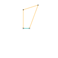 Construction of the fixed centrode for a 4-bar linkage:The cyan link indicates the link the centrode (pink) is drawn relative to.