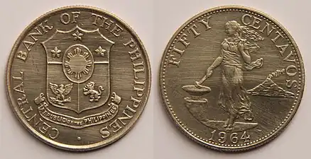 50-centavo coin, English series (1964)