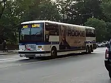 A SIM1C bus on 59th Street in Midtown Manhattan