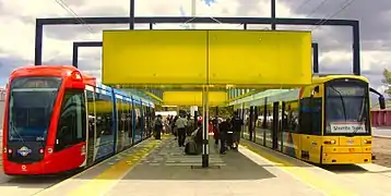 An Adelaide Metro Alstom Citadis and Flexity Classic