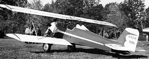 Gee Bee Model A biplane see from rear quarter at museum