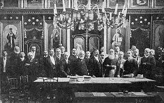 ASTRA group picture taken inside the church in August 1908