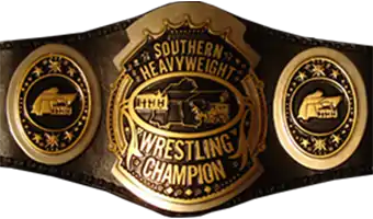 One of the belts used to represent the championship