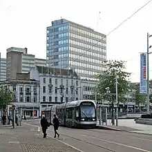 The tram stop looking west