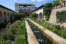 Image 39Inspired by Islamic/Moorish gardens, the Patio de la Acequia (Courtyard of the Canal), Generalife, Granada, Spain (from Garden design)