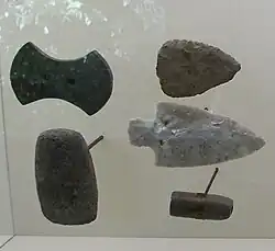 Gorgets and points from the Adena culture, found at Serpent Mound