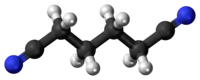 Ball-and-stick model of the adiponitrile molecule