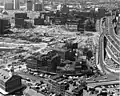 Faneuil Hall (bottom left) during the construction of Government Center