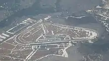 Aerial view of Pocono Raceway in Long Pond