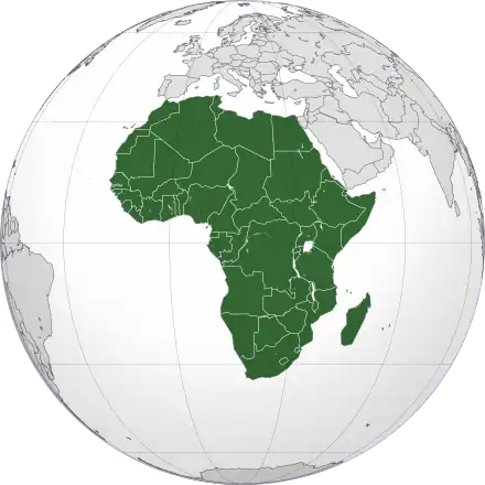 Orthographic projection of Africa