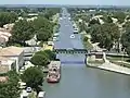 The Canal du Rhône à Sète traversing Aigues-Mortes