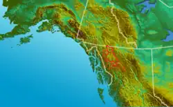 Approximate boundaries of the Stikine Plateau