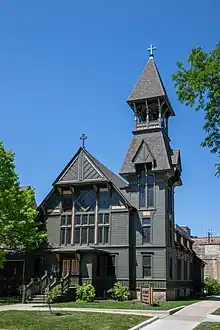 All Saints Church and Rectory viewed from the northeast.