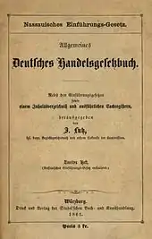 Allgemeines Deutsches Handelsgesetzbuch (ADHGB) for Nassau