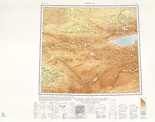 Map of the region including the Ozero Chatyr-Kul' (AMS, 1948)