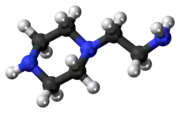 Ball-and-stick model of the aminoethylpiperazine molecule