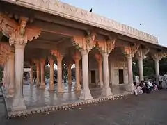 Details of the columns of the pavilion