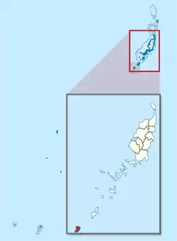 Location of Angaur in Palau