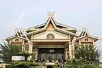 Anjung Seni Idrus Tintin in Pekanbaru with exaggerated Malay houses architecture