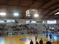 Apollon Patras Indoor Hall, interior, before seats were added to the arena (2011).