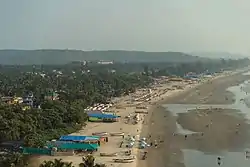 Aerial view of Arambol beach