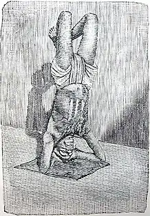 Ardhavrikshasana, a variant of Shirshasana